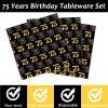 96 Pcs 75th Birthday Party Supplies 75th Birthday Tableware Plates Cheers to 75 Years Table Decorations Dinnerware Party Favor for Men Woman Seventy-five Years Birthday 24 Guests view 3