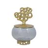A&B Home Percy Aluminum Lidded Glass Jar - Grey/Gold view 1