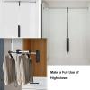 Central Wall-Mounted Soft-Close Wardrobe Lift Expanding Steel Tubing with Black Plastic Housing, Closet Pull Down Rods Hanger for Hanging Clothes Wardrobe Lift Rail Organizer Storage System view 3