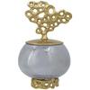 A&B Home Percy Aluminum Lidded Glass Jar - 6.5" Dia. x 10" H - Grey/Gold view 1