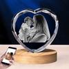 3D Crystal Photo Personalized with Light Base Custom Photo Crystal with Your Own Photo for Mom Dad Men Women Family Picture Crystal Gifts for Birthday Mother's Father's Day Anniversary (Heart) view 3