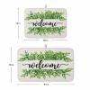 Summer Botanical Dish Drying Mat for Kitchen Counter, Welcome Green Leaf Rustic Burlap Absorbent Reversible Dish Drainer Rack Mats for Coffee Bar Mats 16''x18'' 2 PCS view 3