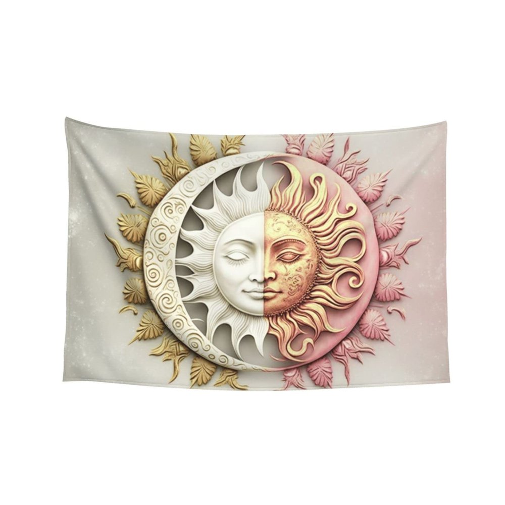 Baxozud The smiling faces of the sun and moon Home decoration,Tapestry Psychedelic Tapestry Wall hanging Bedding Tapestry