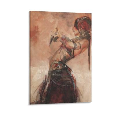 Abstract Oil Painting Art Poster Tribal Belly Dancer Poster Vintage Egyptian Culture Poster Canvas Print Picture Wall Art Poster for Home Family Decor 24x36inch(60x90cm) Frame-Style