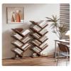 KIRANDY Solid Wood Bookcase Tree-Shaped Bookshelf, Student Floor-to-Ceiling Multi-Layer Shelf for Living Room Bedroom (Color : White 9Layer 44x20x126cm) view 3