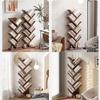 KIRANDY Solid Wood Bookcase Tree-Shaped Bookshelf, Student Floor-to-Ceiling Multi-Layer Shelf for Living Room Bedroom (Color : White 9Layer 44x20x126cm) view 4