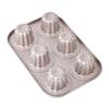 Bakeley 6 Canele Mold Cake Pan Non-Stick Canele Muffin Bakeware Cupcake Pan for Oven Baking (Champagne Gold) view 1