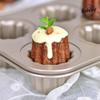 Bakeley 6 Canele Mold Cake Pan Non-Stick Canele Muffin Bakeware Cupcake Pan for Oven Baking (Champagne Gold) view 4