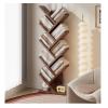 KIRANDY Solid Wood Bookcase Tree-Shaped Bookshelf, Student Floor-to-Ceiling Multi-Layer Shelf for Living Room Bedroom (Color : Walnut Color 9layer 44x20x126cm) view 1