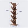 KIRANDY Solid Wood Bookcase Tree-Shaped Bookshelf, Student Floor-to-Ceiling Multi-Layer Shelf for Living Room Bedroom (Color : Walnut Color 9layer 44x20x126cm) view 2