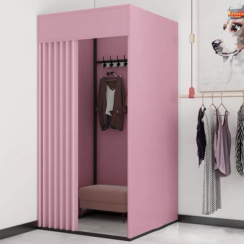 GORHLady Privacy Protection Partition Fitting Room,Mobile Track Privacy Protection Fitting Room Wall Mounted 90% Shading Rate Mall Simple Fitting Room L85xW100xH200CM B