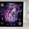Aquarius Kids Shower Curtains,12 Constellations Astrology Zodiac Bathroom Curtains for Girls Boys Adults,Sun Moon Starry Sky Galaxy Purple Trippy Waterproof Curtains,12 Hooks Suits,72" W x 78" L view 1