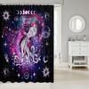 Aquarius Kids Shower Curtains,12 Constellations Astrology Zodiac Bathroom Curtains for Girls Boys Adults,Sun Moon Starry Sky Galaxy Purple Trippy Waterproof Curtains,12 Hooks Suits,72" W x 78" L view 2