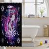 Aquarius Kids Shower Curtains,12 Constellations Astrology Zodiac Bathroom Curtains for Girls Boys Adults,Sun Moon Starry Sky Galaxy Purple Trippy Waterproof Curtains,12 Hooks Suits,72" W x 78" L view 3