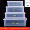 A set of eight refrigerator storage boxes with sizes ranging from 15.5 to 11-6cm, small from 18.5 to 12-7cm, medium from 21 to 14-8cm, large from 24 to 16-9cm, extra large from 28 to 18.5 to 9.3cm, extra large from 31 to 20.5 to 9.8cm, maximum from 3 view 2