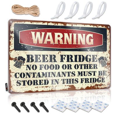 Abipuir Metal Signs Vintage Funny Warning Beer Bridge Tin Sign Posters for Teens Man Cave Sign Metal Sign (Size : 20X30CM)