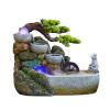 HIHELO Desktop Fountain Indoor Tabletop Fountain Waterfall Zen Meditation Indoor Waterfall Function with Automatic Pump Artificial Tree and Lighting Waterfall Water Fountain Outdoor (Size : Large) view 1