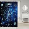 Cancer Kids Shower Curtains,12 Constellations Astrology Zodiac Bathroom Curtains for Girls Boys Adults,Sun Moon Starry Sky Galaxy Trippy Blue Waterproof Curtains,12 Hooks Suits,72" W x 78" L view 2