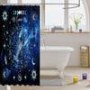 Cancer Kids Shower Curtains,12 Constellations Astrology Zodiac Bathroom Curtains for Girls Boys Adults,Sun Moon Starry Sky Galaxy Trippy Blue Waterproof Curtains,12 Hooks Suits,72" W x 78" L view 3