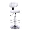 N/A PU Leather Round Bar Stool with Back Rest Height Adjustable Swivel Pub Chair Home Kitchen Bar stools Backless Stool with Footrest,D view 1