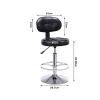 N/A PU Leather Round Bar Stool with Back Rest Height Adjustable Swivel Pub Chair Home Kitchen Bar stools Backless Stool with Footrest,D view 3