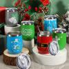 Gejoy 12 Pcs Christmas Tumbler, 12 oz Stainless Steel Tumbler with Lid, Travel Wine Mug Tea Bottle Christmas Vacuum Double Layer Coffee Mug view 2