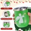 Gejoy 12 Pcs Christmas Tumbler, 12 oz Stainless Steel Tumbler with Lid, Travel Wine Mug Tea Bottle Christmas Vacuum Double Layer Coffee Mug view 4