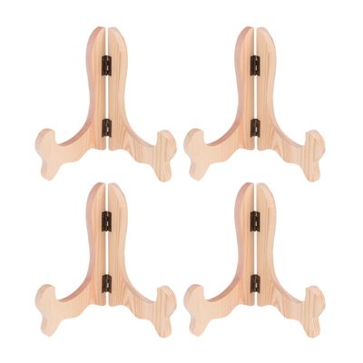 BESPORTBLE Wooden Folding Display Plate Stand 4 Pack for Desktop Shop