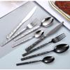 Hammered Silverware Colorful Flatware Set for 12,Modern 48-Piece Stainless Tableware Cutlery Dinnerware Set Kitchen Utensils Sets for Home Restaurant Hotel Wedding Mirror Polished view 4