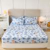 FCLDESHOP Fitted Bottom Sheet,Thick Brushed Bedding Fitted Sheets,Boys Girls Bedroom Cartoon Anime Mattress Topper Available in All Seasons,Rabbit,200220cm (3pcs) view 1
