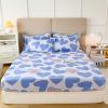 FCLDESHOP Fitted Bottom Sheet,Thick Brushed Bedding Fitted Sheets,Boys Girls Bedroom Cartoon Anime Mattress Topper Available in All Seasons,Rabbit,200220cm (3pcs) view 2