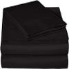 AHJ Beddings 5 Piece Comforter Set with 8 inches Deep Pocket Sheet Set and 500GSM Comforter - 600 Thread Counts, 100% Egyptian Cotton - King Size, Black Solid view 2