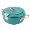 Fryer Pot, Frying Pot with Thermometer Japanese Stainless Steel Fryer Pan for Induction Cooker Deep Green view 2
