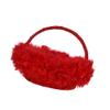 Black Basket Small Girl Basket Lace Round with Handle for Weddings Photo Props-Red White view 1