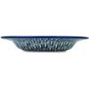 Polmedia Polish Pottery Pasta Bowl 9-inch UNIKAT - Blue Wave Pattern Handmade in Boleslawiec Poland by Ceramika Artystyczna + Certificate of Authenticity view 3