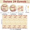 24 Guests Wizard Party Supplies Welcome Wizard Party Decorations Halloween Tableware Sets Includes Magical Plates Magical Theme Tablecloth Forks Napkins for Baby Shower Boy Girl Birthday view 2