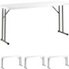 Mix.Home 4 Pack! 18" x 72" Folding Table, Granite White Plastic Folding Training and Event Table, Skinny Folding Table, Narrow Folding Table, Long Folding Table, Folding Training Tables view 1