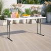 Mix.Home 4 Pack! 18" x 72" Folding Table, Granite White Plastic Folding Training and Event Table, Skinny Folding Table, Narrow Folding Table, Long Folding Table, Folding Training Tables view 2