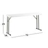Mix.Home 4 Pack! 18" x 72" Folding Table, Granite White Plastic Folding Training and Event Table, Skinny Folding Table, Narrow Folding Table, Long Folding Table, Folding Training Tables view 3