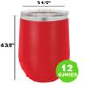 12-Ounce Vacuum Insulated Stainless Steel Wine Tumbler Customized Double-Walled Laser Engraved Liquor Alcohol Coffee Closing Travel Mug, Red Football, Personalized view 2