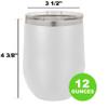 12-Ounce Vacuum Insulated Stainless Steel Wine Tumbler Customized Double-Walled Laser Engraved Liquor Alcohol Coffee Closing Travel Mug, White Donkey, Personalized view 2