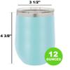 12-Ounce Vacuum Insulated Stainless Steel Wine Tumbler Customized Double-Walled Laser Engraved Liquor Alcohol Coffee Closing Travel Mug, Light Blue Volleyball Coach, Personalized view 2