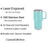 20-Ounce Vacuum Insulated Stainless Steel Tumbler Customized Double-Walled Laser Engraved Coffee Closing Travel Mug, Teal Silkie Chicken, Personalized view 3