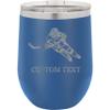 12-Ounce Vacuum Insulated Stainless Steel Wine Tumbler Customized Double-Walled Laser Engraved Liquor Alcohol Coffee Closing Travel Mug, Blue Women's Hockey Goalie, Personalized view 1