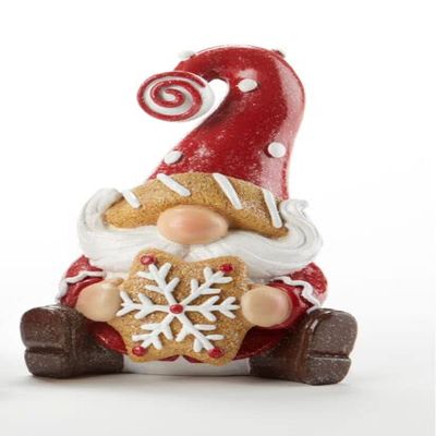 Christmas Elf Santa GNOME Gingerbread Cookie Figurine Figure 7" for Kitchen, Farmhouse, Holiday, Home Decor