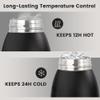 32 oz Insulated Water Bottle Stainless Steel, Vacuum Flask BPA-Free Leakproof Double Wall Metal Bottle, Keeps Cold 24H Hot 12H, Durable Sports Thermos for Men & Women, Gym, Office & Travel, Black view 3
