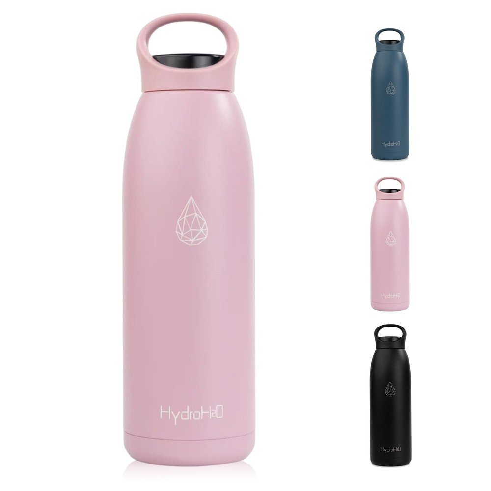 32 oz Insulated Water Bottle Stainless Steel, Vacuum Flask BPA-Free Leakproof Double Wall Metal Bottle, Keeps Cold 24H Hot 12H, Durable Sports Thermos for Men & Women, Gym, Office & Travel, Pink