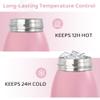 32 oz Insulated Water Bottle Stainless Steel, Vacuum Flask BPA-Free Leakproof Double Wall Metal Bottle, Keeps Cold 24H Hot 12H, Durable Sports Thermos for Men & Women, Gym, Office & Travel, Pink view 3