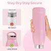 32 oz Insulated Water Bottle Stainless Steel, Vacuum Flask BPA-Free Leakproof Double Wall Metal Bottle, Keeps Cold 24H Hot 12H, Durable Sports Thermos for Men & Women, Gym, Office & Travel, Pink view 4