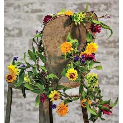 Spring Summer Bright Prairie Wildflower Floral Garland Swag Vine 4 ft. for Kitchen, Farmhouse, Holiday, Home Decor